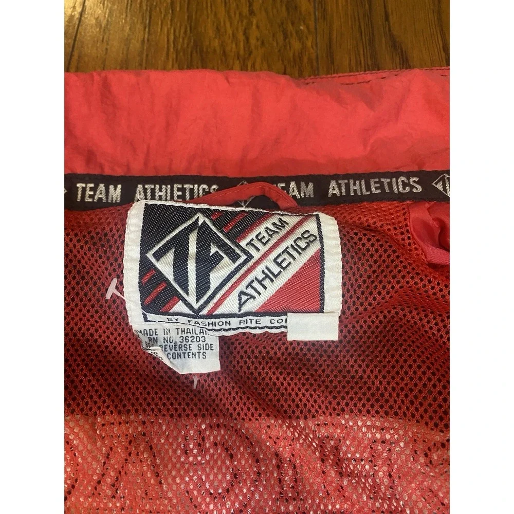 Vintage Chicago Bulls Kids Med Windbreaker Jacket Team Athletics Black Red NBA